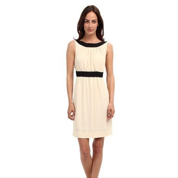 🌞Kate Spade New York Fluid Crepe Low Back Sheath Dress Blacl Cream Size 0 - Picture 11 of 15